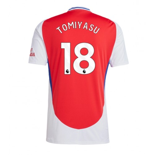 Fotballdrakt Herre Arsenal Takehiro Tomiyasu #18 Hjemmedrakt 2024-25 Kortermet